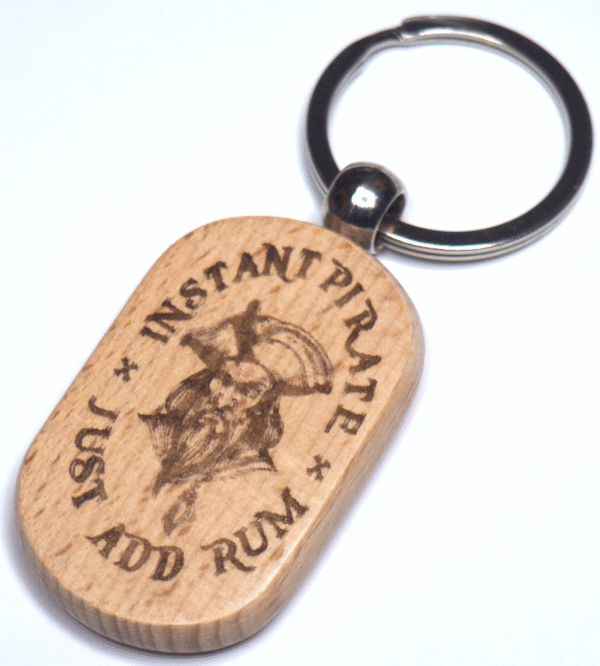 Wooden Instant Pirate Keychain
