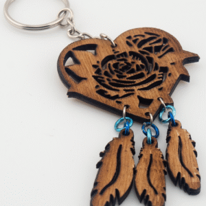 Wooden Dream Catcher Keychain