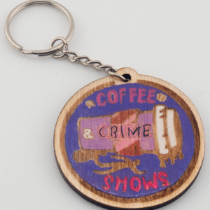 Wooden Coffee & Crime Shows Keyring